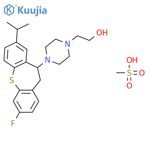 2-{4-[3-fluoro-8-(propan-2-yl)-10,11-dihydrodibenzo[b,f]thiepin-10-yl]piperazin-1-yl}ethanol methanesulfonate (1:1) structure