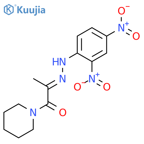 Piperidine, 1-[2-[(2,4-dinitrophenyl)hydrazono]-1-oxopropyl]- structure
