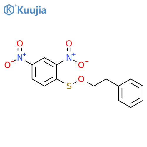 Benzenesulfenic acid, 2,4-dinitro-, 2-phenylethyl ester structure