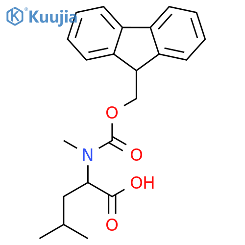 N-(((9H-Fluoren-9-yl)methoxy)carbonyl)-N-methyl-D-leucine structure