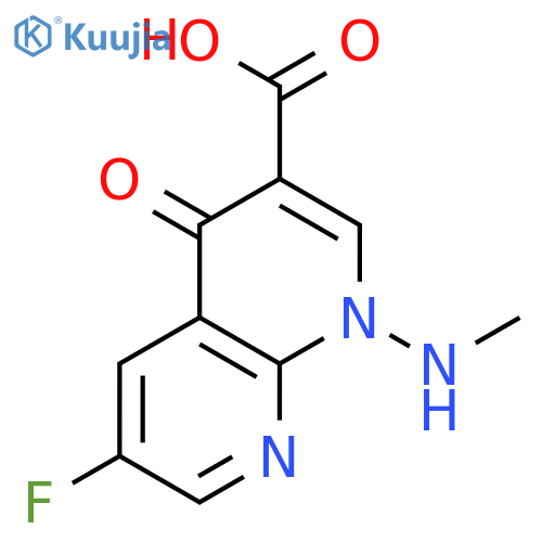 1,8-Naphthyridine-3-carboxylic acid, 6-fluoro-1,4-dihydro-1-(methylamino)-4-oxo- structure
