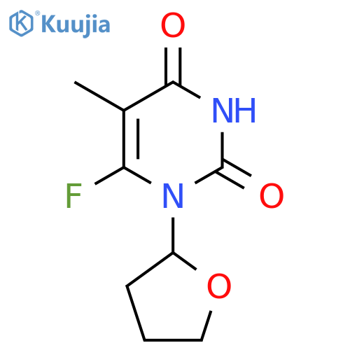 2,4(1H,3H)-Pyrimidinedione, 6-fluoro-5-methyl-1-(tetrahydro-2-furanyl)- structure