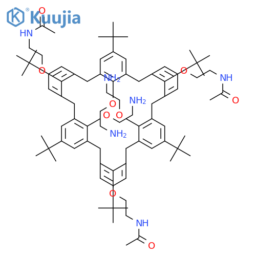 Acetamide, N,N',N''-[[38,40,42-tris(2-aminoethoxy)-5,11,17,23,29,35-hexakis(1,1-dimethylethyl)heptacyclo[31.3.1.13,7.19,13.115,19.121,25.127,31]dotetraconta-1(37),3,5,7(42),9,11,13(41),15,17,19(40),21,23,25(39),27,29,31(38),33,35-octadecaene-37,39,41-triyl]tris(oxy-2,1-ethanediyl)]tris- structure