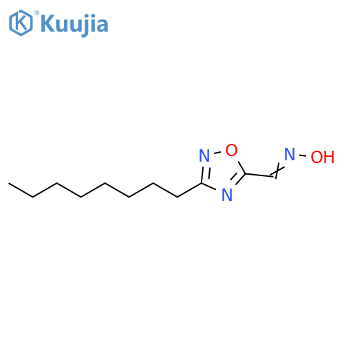 1,2,4-Oxadiazole-5-carboxaldehyde, 3-octyl-, oxime structure