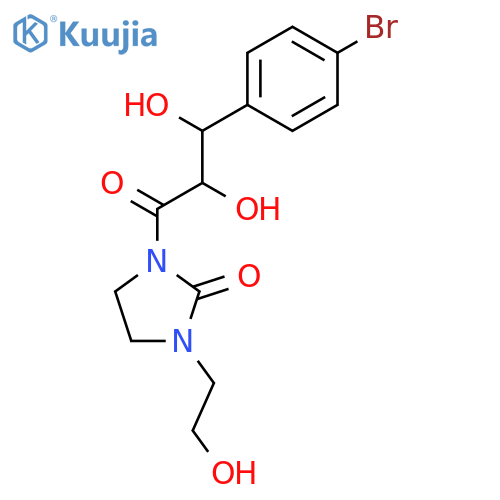 2-Imidazolidinone, 1-[(2R,3S)-3-(4-bromophenyl)-2,3-dihydroxy-1-oxopropyl]-3-(2-hydroxyethyl)- structure