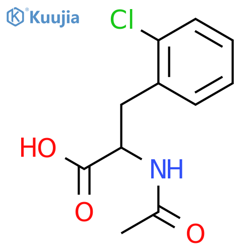 (2S)-3-(2-chlorophenyl)-2-acetamidopropanoic acid structure