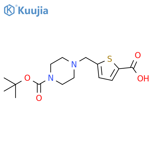 5-({4-(tert-butoxy)carbonylpiperazin-1-yl}methyl)thiophene-2-carboxylic acid structure
