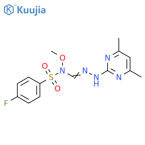 Benzenesulfonamide,N-[[(4,6-dimethyl-2-pyrimidinyl)amino]iminomethyl]-4-fluoro-N-methoxy- structure
