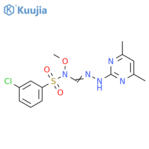 Benzenesulfonamide,3-chloro-N-[[(4,6-dimethyl-2-pyrimidinyl)amino]iminomethyl]-N-methoxy- structure
