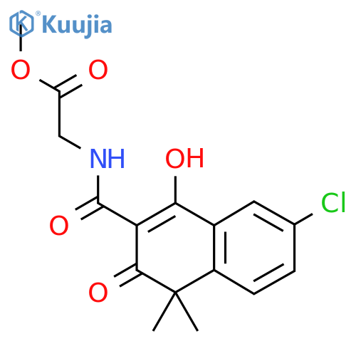 Methyl N-((6-chloro-4-hydroxy-1,1-dimethyl-2-oxo-naphthalene-3-yl)carbonyl)glycinate structure