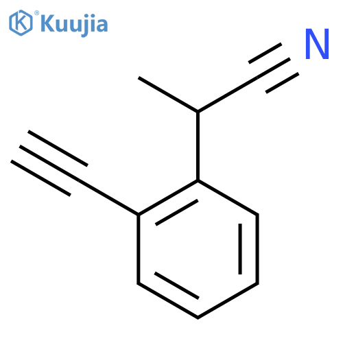 2-(2-ethynylphenyl)propanenitrile structure