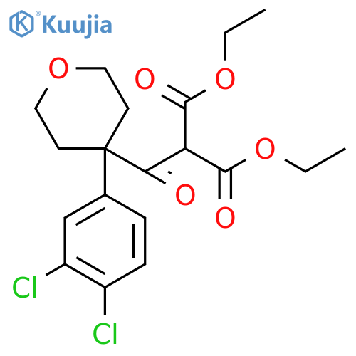 Diethyl 2-(4-(3,4-dichlorophenyl)-tetrahydro-2H-pyran-4-carbonyl)malonate structure