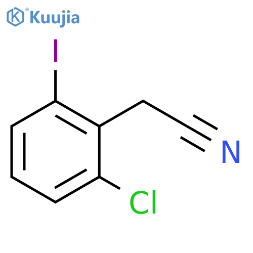 BENZENEACETONITRILE, 2-CHLORO-7-IODO- structure