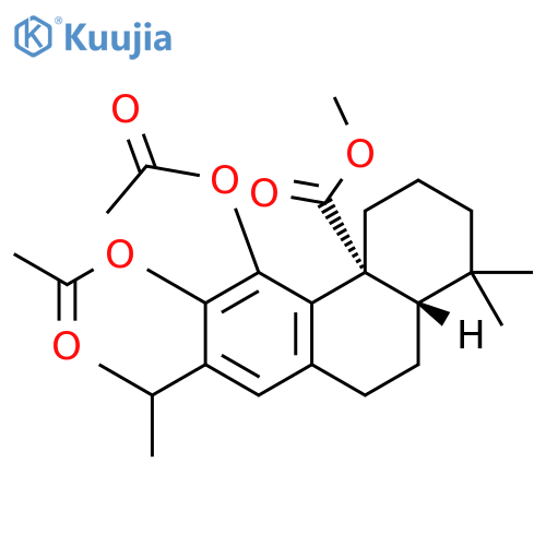 methyl 11,12-bis(acetyloxy)abieta-9(11),8(14),12-trien-20-oate structure