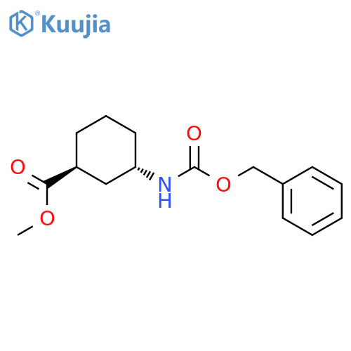 trans-Methyl-3-(((benzyloxy)carbonyl)-amino)cyclohexanecarboxylate structure