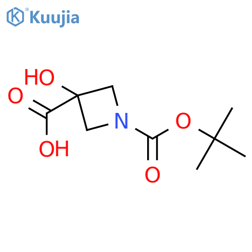 1-[(tert-butoxy)carbonyl]-3-hydroxyazetidine-3-carboxylic acid structure