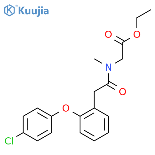 Ethyl 2-(2-(2-(4-chlorophenoxy)phenyl)-N-methylacetamido)acetate structure