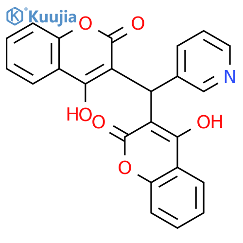 4-hydroxy-3-[(4-hydroxy-2-oxo-2H-chromen-3-yl)(pyridin-3-yl)methyl]-2H-chromen-2-one structure