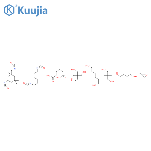 Hexanedioic acid, polymer with 1,4-butanediol, 1,6-diisocyanatohexane, 2,2-dimethyl-1,3-propanediol, 2-ethyl-2-(hydroxymethyl)-1,3-propanediol, 1,6-hexanediol, 5-isocyanato-1-(isocyanatomethyl) -1,3,3-trimethylcyclohexane and methyloxirane structure