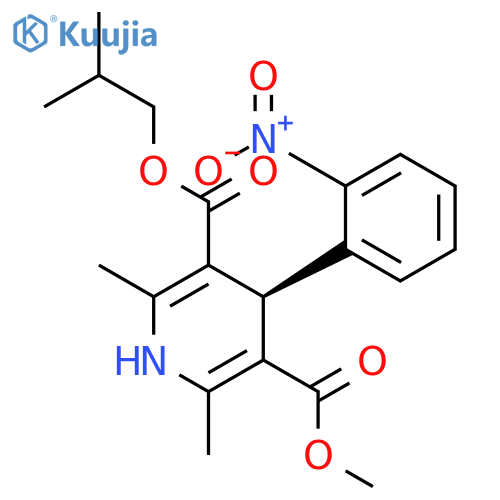 3,5-Pyridinedicarboxylicacid, 1,4-dihydro-2,6-dimethyl-4-(2-nitrophenyl)-, 3-methyl 5-(2-methylpropyl)ester, (4S)- structure
