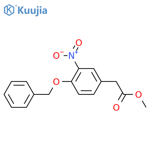 Benzeneacetic acid, 3-nitro-4-(phenylmethoxy)-, methyl ester structure