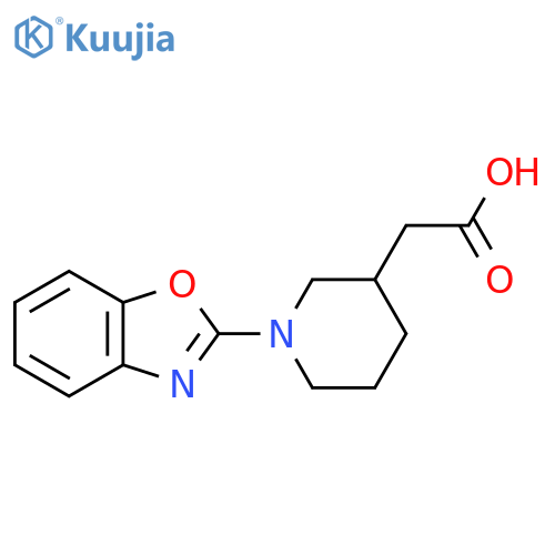 1-(1,3-Benzoxazol-2-yl)piperidin-3-ylacetic acid structure