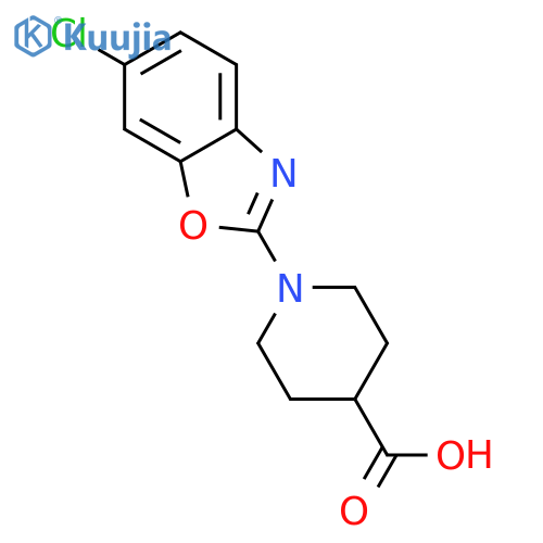 1-(6-Chloro-1,3-benzoxazol-2-yl)piperidine-4-carboxylic acid structure