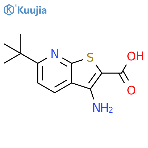 3-Amino-6-(1,1-dimethylethyl)thieno[2,3-b]pyridine-2-carboxylic acid structure