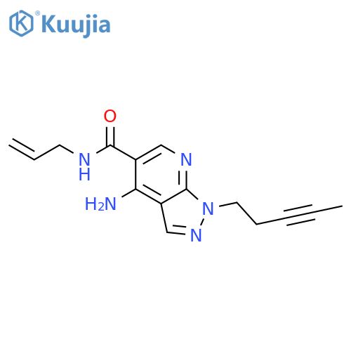 1H-Pyrazolo[3,4-b]pyridine-5-carboxamide,4-amino-1-(3-pentyn-1-yl)-N-2-propen-1-yl- structure