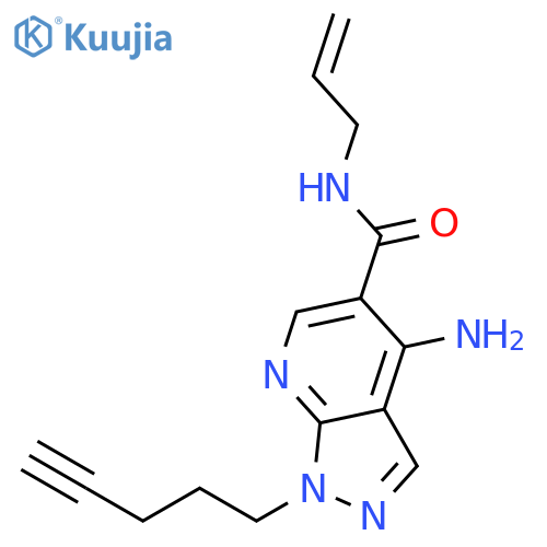 1H-Pyrazolo[3,4-b]pyridine-5-carboxamide, 4-amino-1-(4-pentynyl)-N-2-propenyl- structure