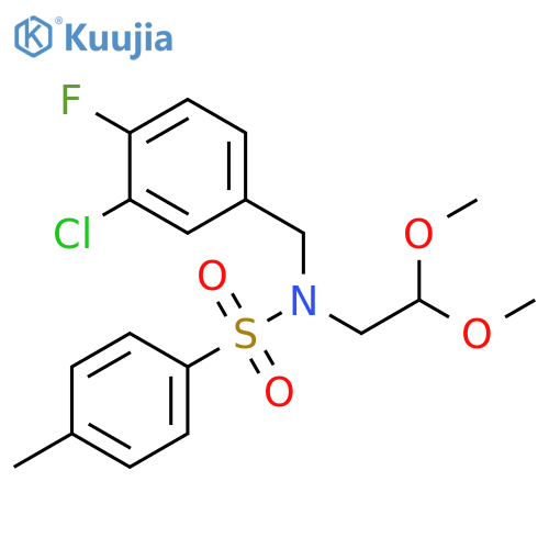 Benzenesulfonamide, N-[(3-chloro-4-fluorophenyl)methyl]-N-(2,2-dimethoxyethyl)-4-methyl- structure