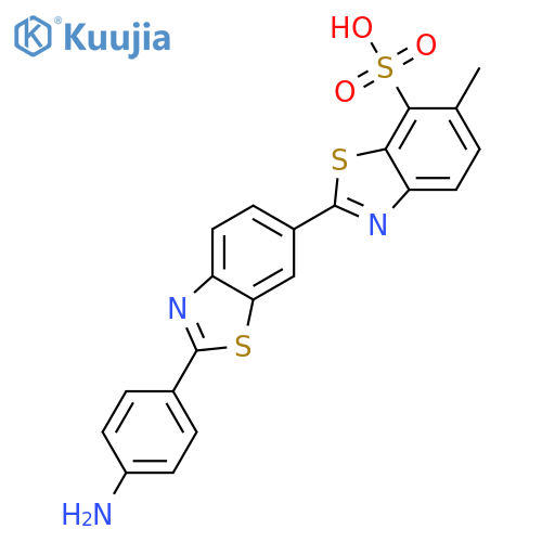 [2,6'-Bibenzothiazole]-7-sulfonicacid, 2'-(4-aminophenyl)-6-methyl-, sodium salt (1:1) structure