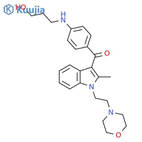 Methanone,[4-[(3-hydroxypropyl)amino]phenyl][2-methyl-1-[2-(4-morpholinyl)ethyl]-1H-indol-3-yl]- structure