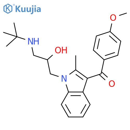 Methanone,[1-[3-[(1,1-dimethylethyl)amino]-2-hydroxypropyl]-2-methyl-1H-indol-3-yl](4-methoxyphenyl)- structure