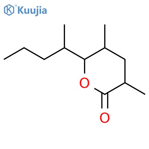 2H-Pyran-2-one,tetrahydro-3,5-dimethyl-6-[(1R)-1-methylbutyl]-, (3R,5R,6S)- structure