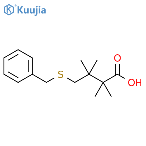 Butanoic acid, 2,2,3,3-tetramethyl-4-[(phenylmethyl)thio]- structure