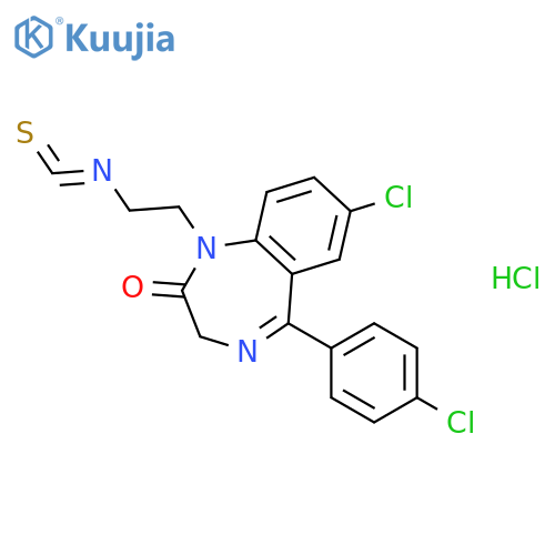 2H-1,4-Benzodiazepin-2-one,7-chloro-5-(4-chlorophenyl)-1,3-dihydro-1-(2-isothiocyanatoethyl)-,hydrochloride (1:1) structure