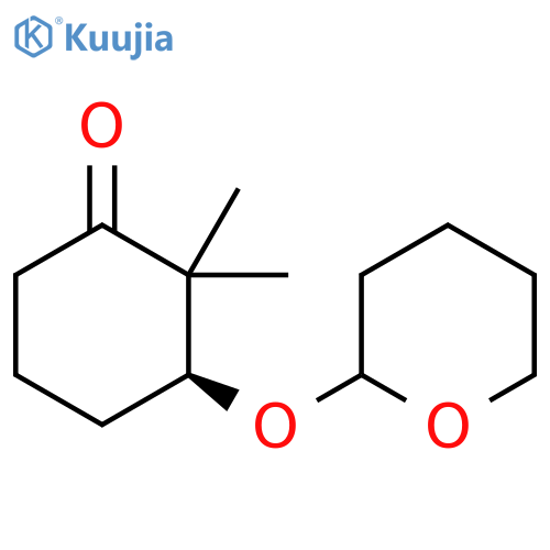Cyclohexanone, 2,2-dimethyl-3-[(tetrahydro-2H-pyran-2-yl)oxy]-, (3S)- structure
