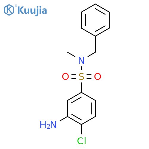 3-amino-N-benzyl-4-chloro-N-methylbenzene-1-sulfonamide structure