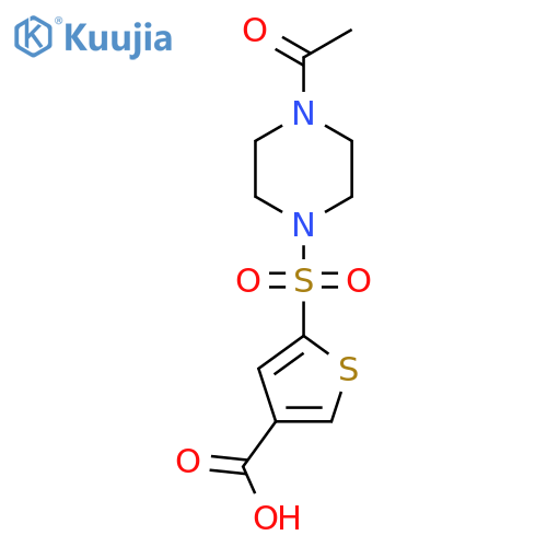 5-(4-acetylpiperazin-1-yl)sulfonylthiophene-3-carboxylic acid structure