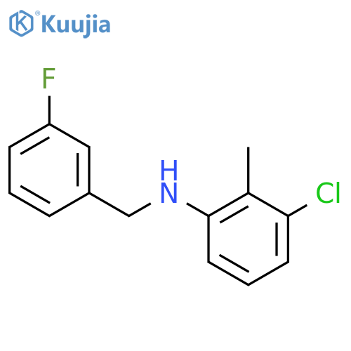3-chloro-n-(3-fluorobenzyl)-2-methylaniline structure