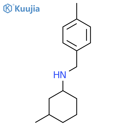 3-methyl-N-[(4-methylphenyl)methyl]cyclohexan-1-amine structure