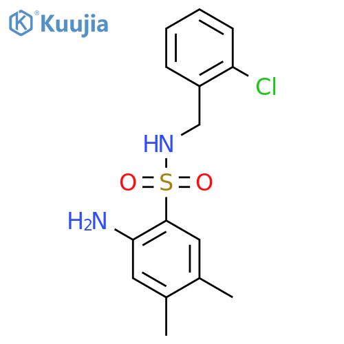 2-amino-N-(2-chlorophenyl)methyl-4,5-dimethylbenzene-1-sulfonamide structure