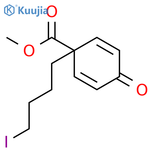 2,5-Cyclohexadiene-1-carboxylic acid, 1-(4-iodobutyl)-4-oxo-, methyl ester structure