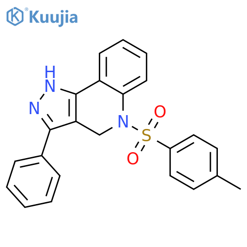 2H-Pyrazolo[4,3-c]quinoline,4,5-dihydro-5-[(4-methylphenyl)sulfonyl]-3-phenyl- structure