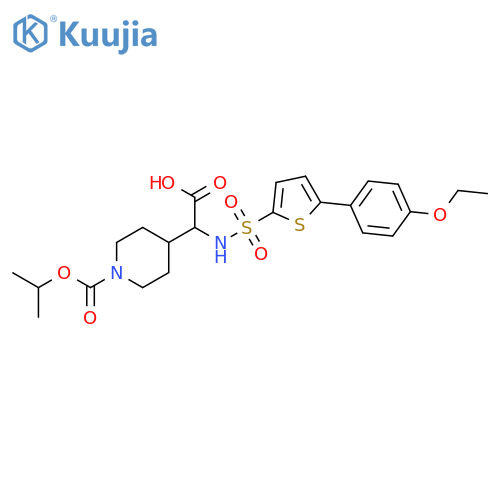 4-Piperidineacetic acid, α-[[[5-(4-ethoxyphenyl)-2-thienyl]sulfonyl]amino]-1-[(1-methylethoxy)carbonyl]-, (αR)- structure
