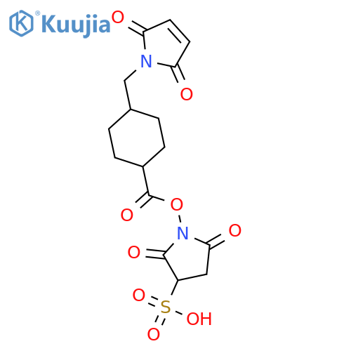 4-[(2,5-dihydro-2,5-dioxo-1H-pyrrol-1-yl)methyl]-Cyclohexanecarboxylic acid 2,5-dioxo-3-sulfo-1-pyrrolidinyl ester structure
