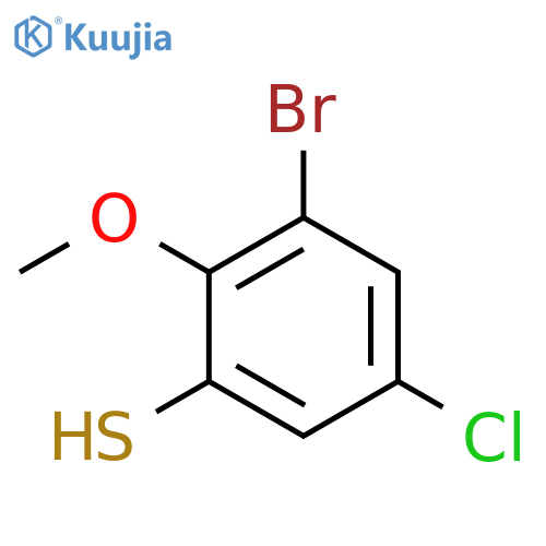 3-bromo-5-chloro-2-methoxybenzene-1-thiol structure