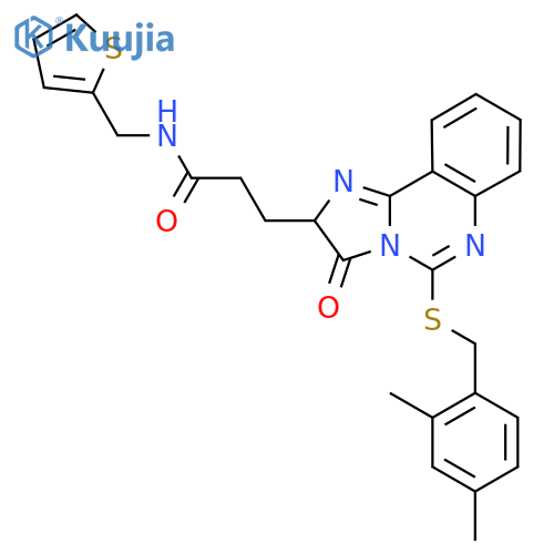 3-(5-{[(2,4-dimethylphenyl)methyl]sulfanyl}-3-oxo-2H,3H-imidazo[1,2-c]quinazolin-2-yl)-N-[(thiophen-2-yl)methyl]propanamide structure