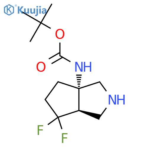 tert-butyl N-[(3aS,6aR)-6,6-difluoro-octahydrocyclopenta[c]pyrrol-3a-yl]carbamate structure